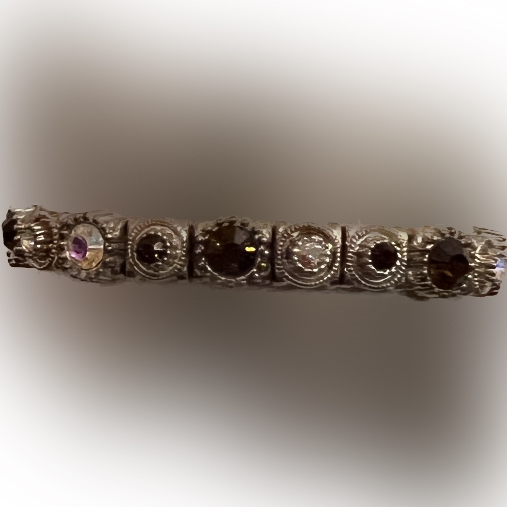 Authentic Vintage 1950s PRISTINE beaded stretchy gemstone charm bracelet